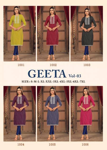 Banwarey Geeta V 3 Designer Plus Size Kurtis Catalog